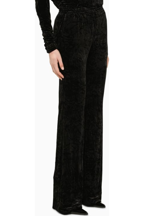 Saint Laurent Clothing for Women Saint Laurent Wide Black Velvet Trousers