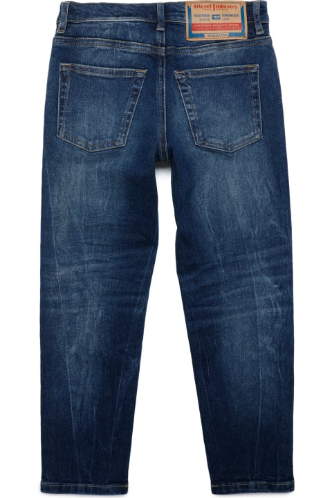 メンズ新着アイテム Diesel D-lucas-j Trousers Dark Blue Tapered Jeans D-lucas With Rips
