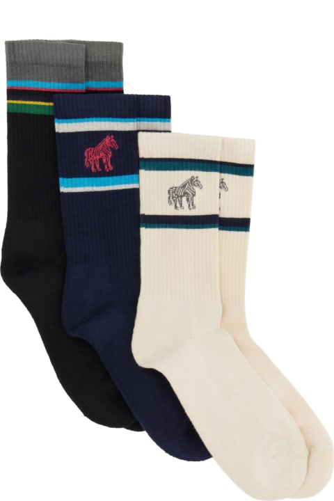 メンズ アンダーウェア PS by Paul Smith Set Of Three Socks With Logo