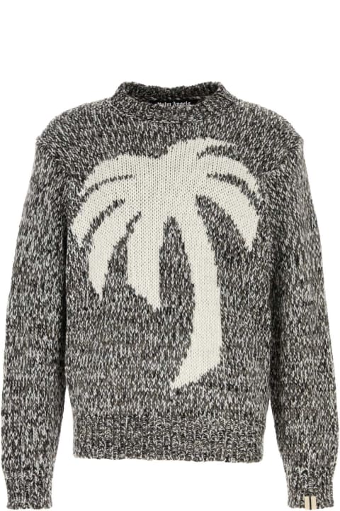 Palm Angels Sweaters for Men Palm Angels Embroidered Wool Blend Sweater