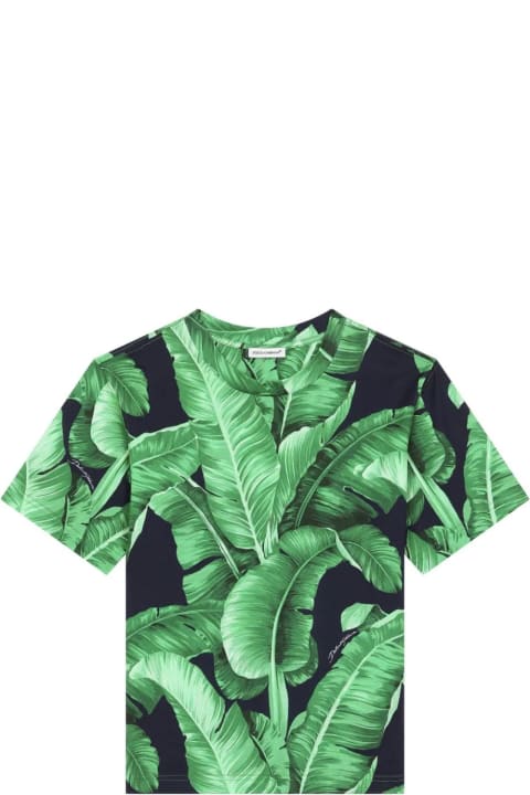 Dolce & Gabbana T-Shirts & Polo Shirts for Boys Dolce & Gabbana Black T-shirt With Banano Print