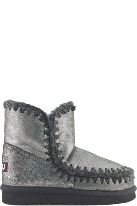 Mou Shoes for Women Mou Microglitter Black Double-face Sheepskin Eskimo 18