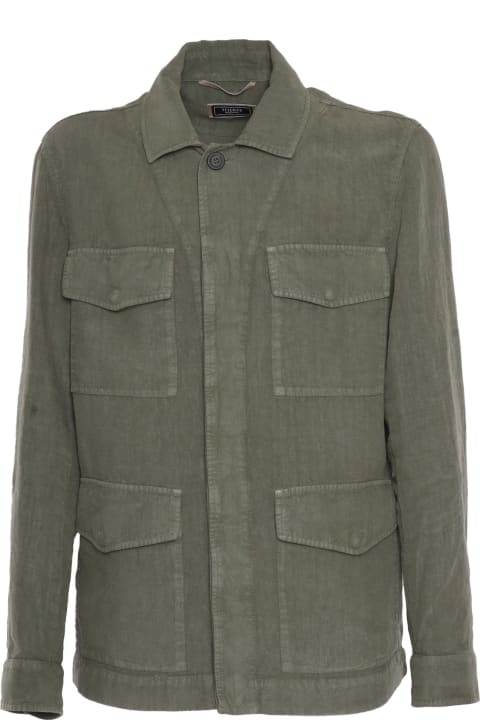 Peserico Coats & Jackets for Men Peserico Military Green Outwear