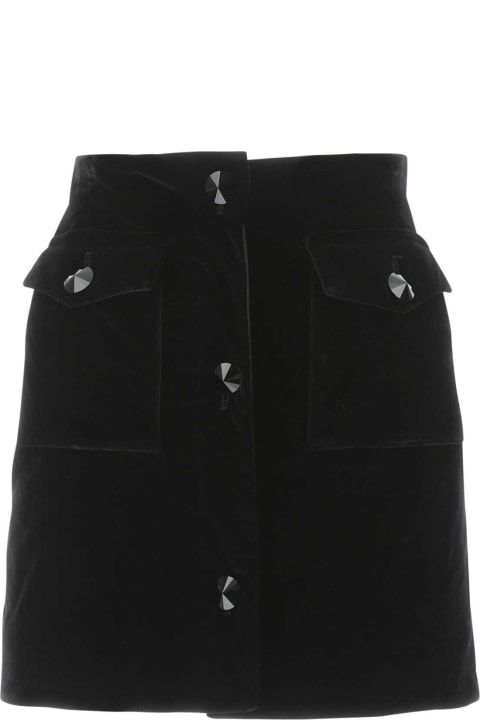 Alessandra Rich for Women Alessandra Rich Black Chenille Mini Skirt