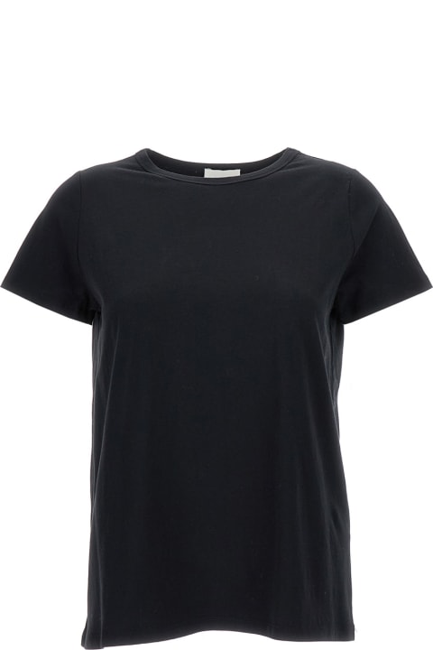 Allude Topwear for Women Allude Black Crewneck T-shirt In Cotton Woman