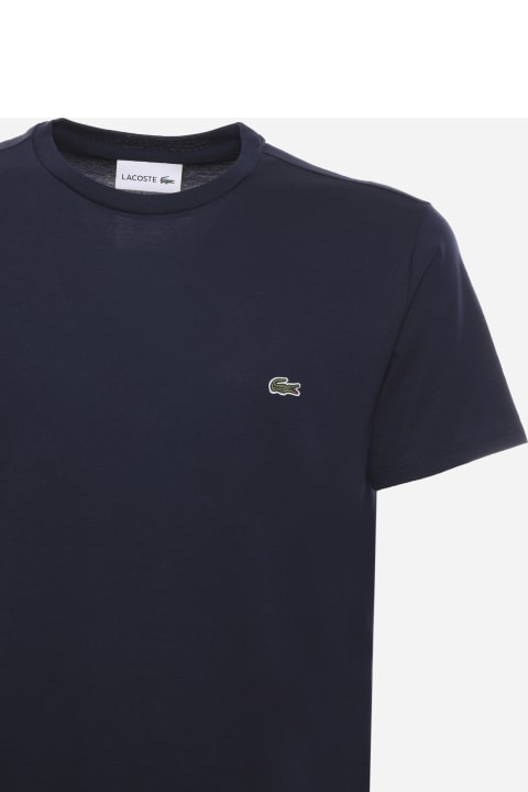 Lacoste Topwear for Men Lacoste Navy Blue Cotton Jersey T-shirt
