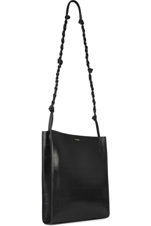 Jil Sander Shoulder Bags for Men Jil Sander Medium 'tangle' Black Leather Crossbody Bag