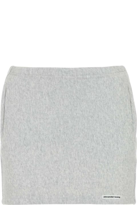 T by Alexander Wang Skirts for Women T by Alexander Wang Melange Light Grey Cotton Mini Skirt