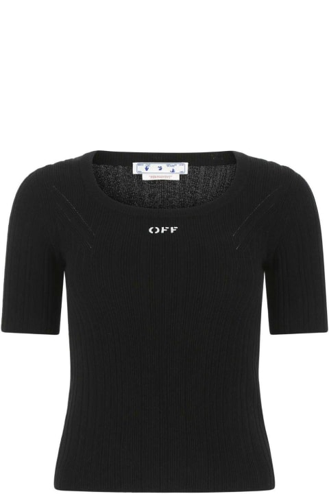 Off-White for Women Off-White Logo Printed Ribbed Top