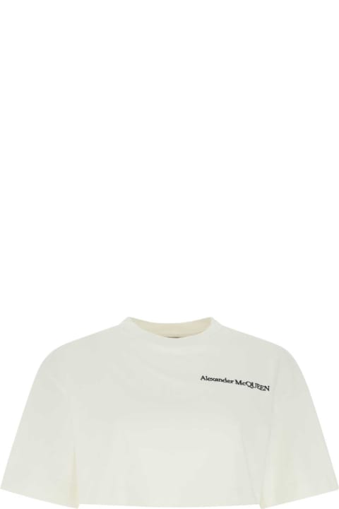 ウィメンズ新着アイテム Alexander McQueen White Cotton T-shirt