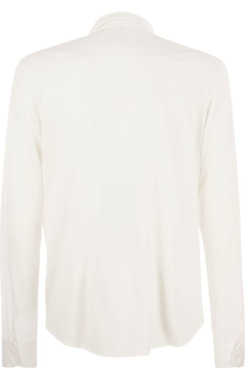 Majestic Filatures قمصان لـ القسم الرجالي Majestic Filatures Long-sleeved Shirt In Lyocell And Cotton