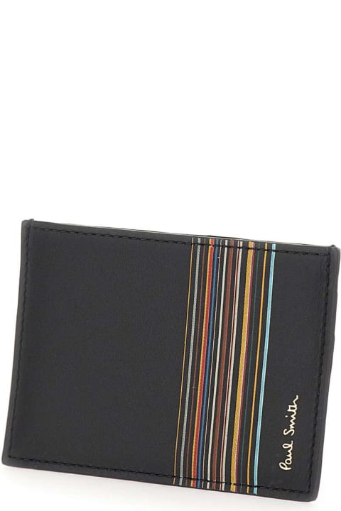 メンズ Paul Smithのアクセサリー Paul Smith 'signature Stripe Block' Leather Card Holder
