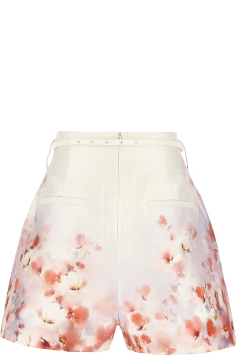 Zimmermann for Women Zimmermann Printed Silk Blend Crush Shorts