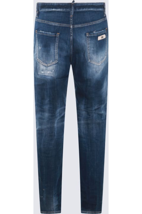 Fashion for Men Dsquared2 Dark Blue Cotton Denim Jeans