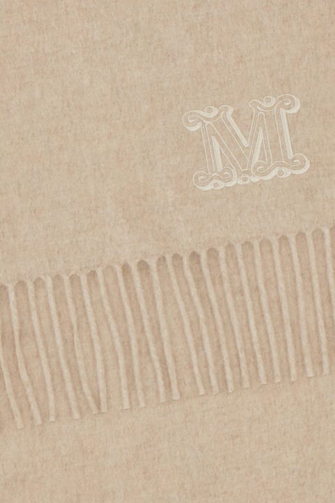 Max Mara for Women Max Mara Logo Embroidered Fringed Edge Scarf