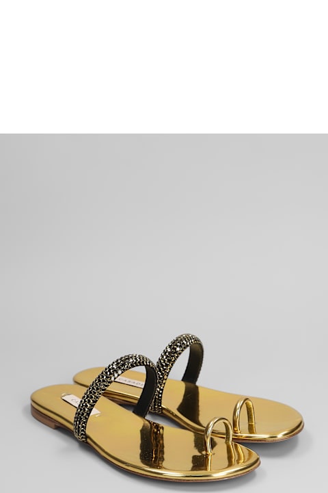 Casadei for Women Casadei Olympo Flat Flats In Gold Leather
