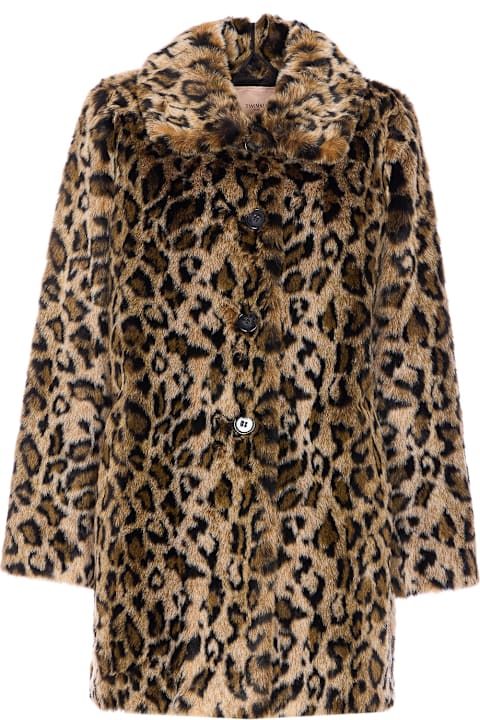 آخر صيحات الموضة من القسم الرجالي TwinSet Animalier Coat
