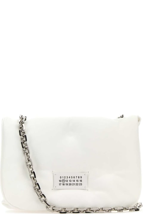 Bags Sale for Men Maison Margiela White Nappa Leather Small Glam Slam Flap Crossbody Bag
