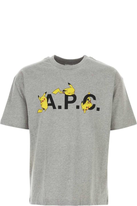 A.P.C. Men A.P.C. X Pokemon Logo Printed Crewneck T-shirt
