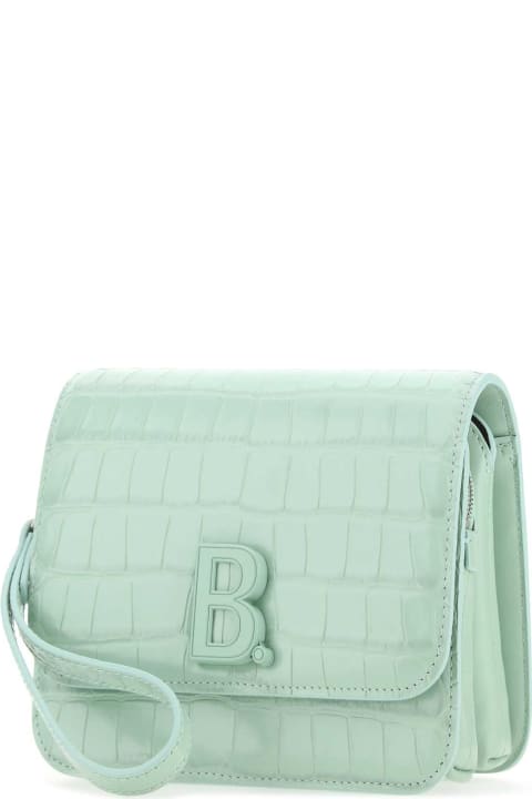 Sale for Women Balenciaga Sea Green Leather Small B Crossbody Bag