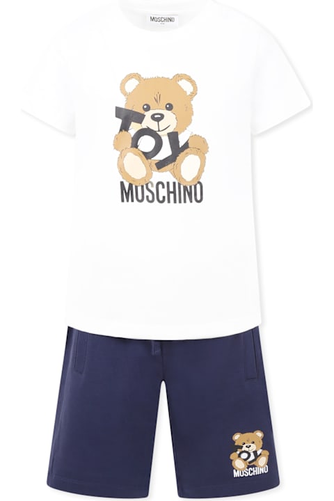 Moschino Suits for Boys Moschino Multicolor Suit For Boy With Teddy Bear