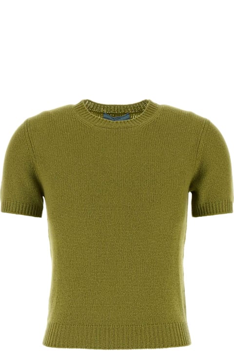 Prada Fleeces & Tracksuits for Women Prada Pistachio Green Cashmere Sweater