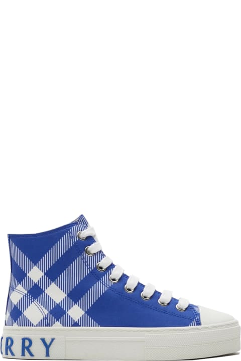 Burberry Sale for Kids Burberry High Sneakers In Checked Cotton