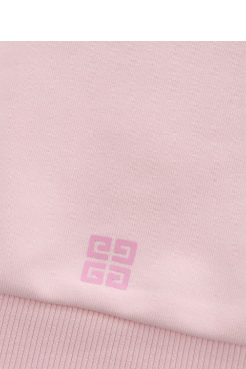 Givenchy Topwear for Girls Givenchy Cropped Pink Sweatshirt