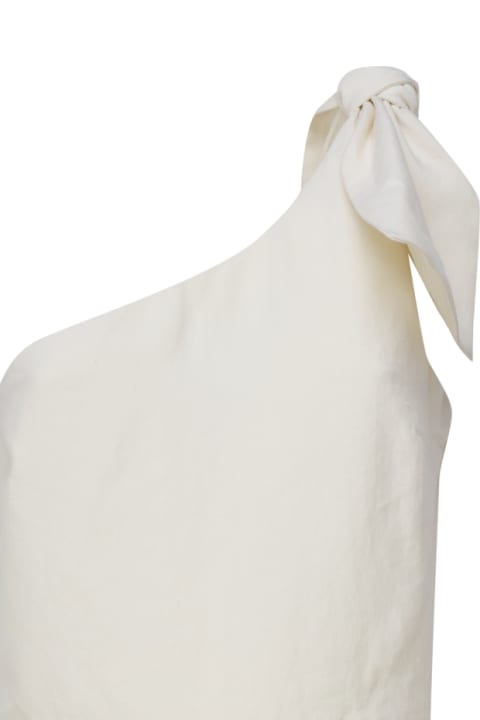 Chloé for Women Chloé One-shoulder Linen Canvas Jumpsuit With Decorative Bow