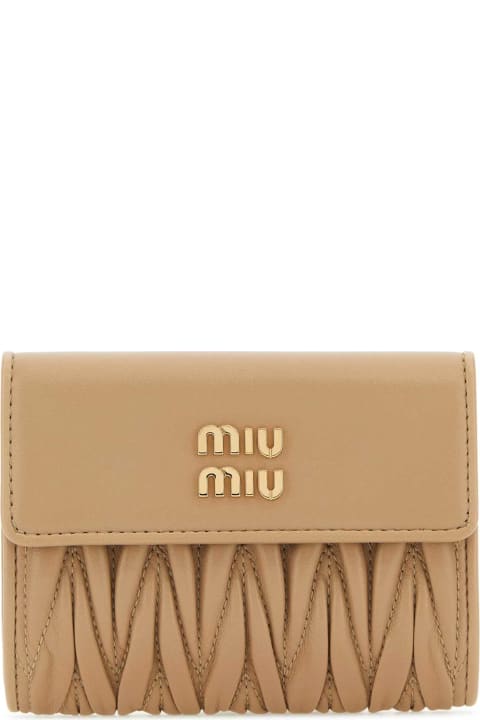 Wallets for Women Miu Miu Sand Leather Wallet
