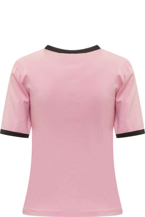 Ganni Topwear for Women Ganni 'gym' Pink Lyocell Blend T-shirt