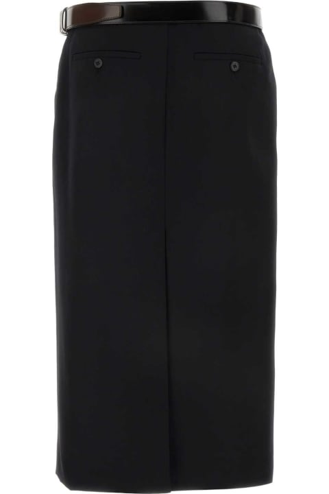 Prada تنورات لـ السيدات Prada Black Gabardine Skirt