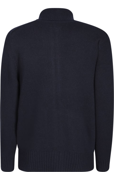 Tagliatore for Men Tagliatore Zippered Blue Sweater