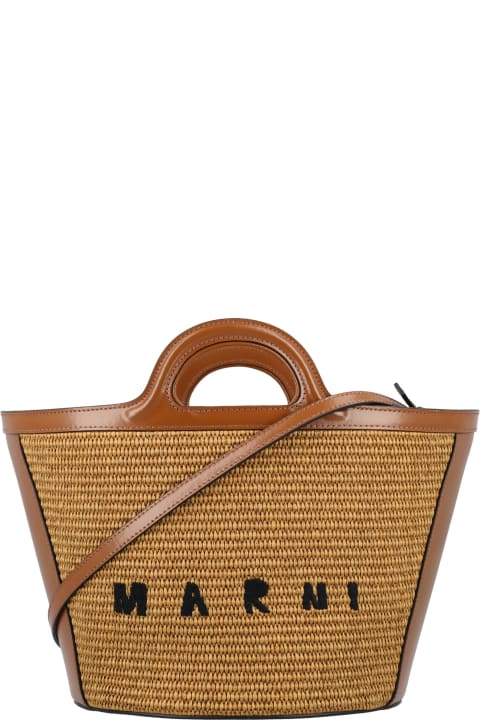 Marni for Women Marni Tropicalia Micro Bag In Leather And Raffia