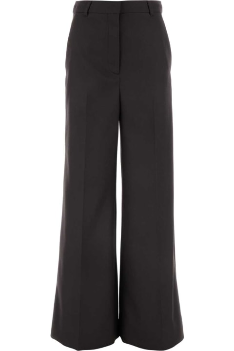 Stella McCartney Pants & Shorts for Women Stella McCartney Chocolate Flannel Wide-leg Pant
