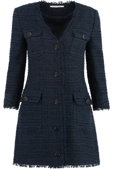 Tagliatore 0205 Coats & Jackets for Women Tagliatore 0205 Doreen Fringed Tweed Dress