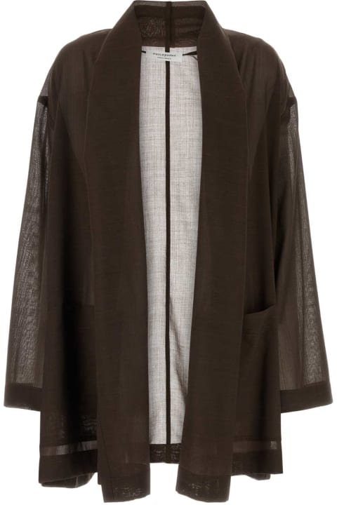 Philosophy di Lorenzo Serafini Sweaters for Women Philosophy di Lorenzo Serafini Chocolate Wool Blend Oversize Kimono
