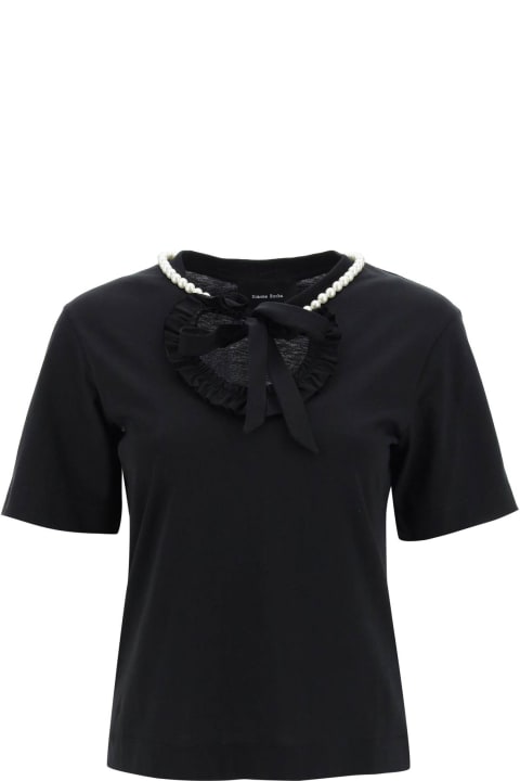 Fashion for Women Simone Rocha T-shirt With Heart-shaped Cut-out And Pearls