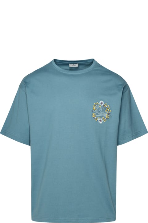 Etro for Men Etro Light Blue Cotton T-shirt