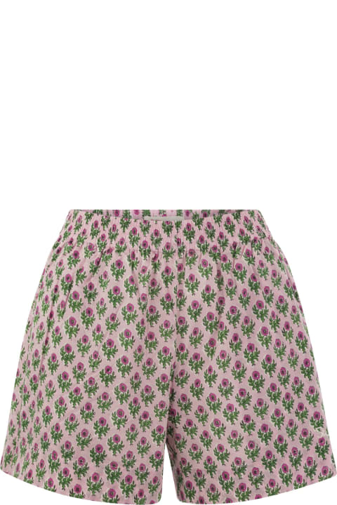MC2 Saint Barth Clothing for Women MC2 Saint Barth Meave - Cotton Shorts With Floral Pattern