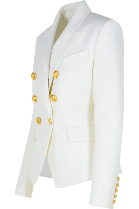 Balmain Coats & Jackets for Women Balmain White Virgin Wool Blazer