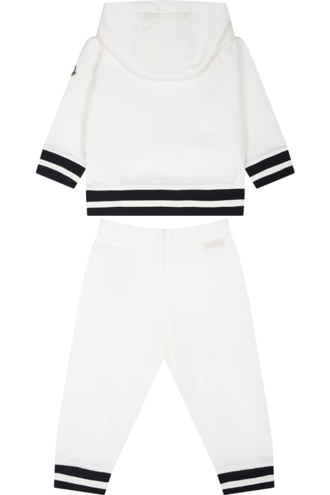ベビーボーイズ ボトムス Moncler White Set For Baby Boy With Logo
