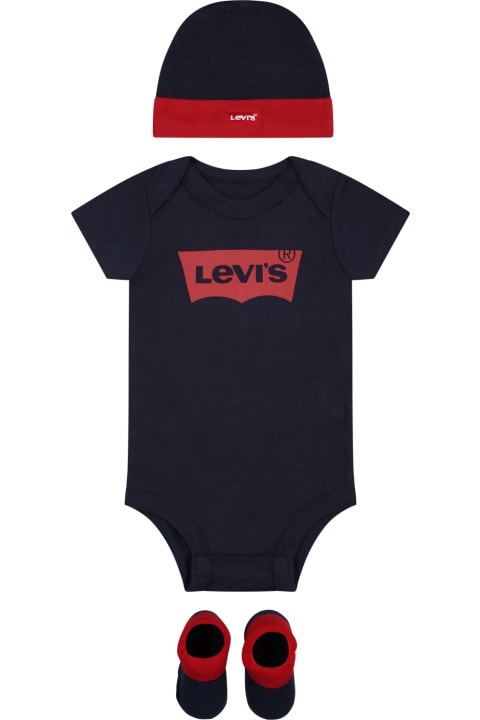 Levi's Bodysuits & Sets for Baby Girls Levi's Multicolor Set For Baby Boy With Logo