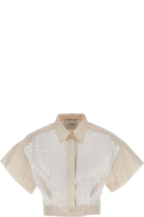 (nude) Topwear for Women (nude) Sequin Cropped Shirt