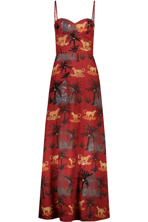 Amotea Dresses for Women Amotea Eugenie In Red Leopard Print With Stones