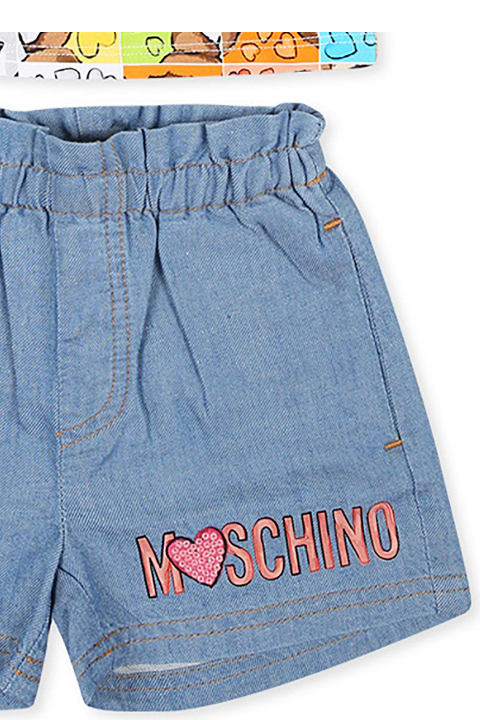 Homeware Moschino Multicolor Suit For Baby Girl With Teddy Bear