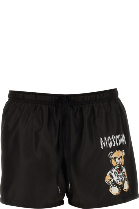 Moschino Swimwear for Men Moschino "drawn Teddy Bear" Swimsuit