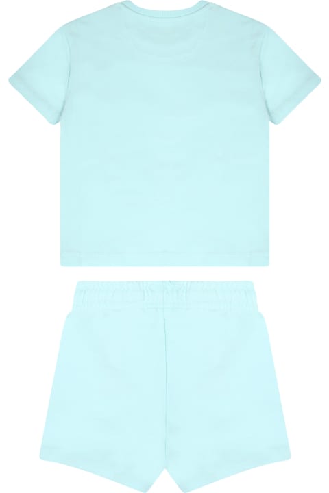 Bottoms for Baby Girls Calvin Klein Light Blue Suit For Babykids With Logo