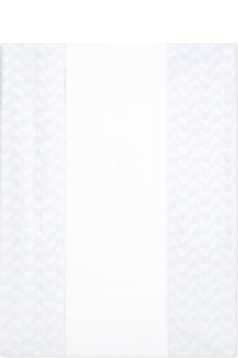 ベビーボーイズ Etroのアクセサリー＆ギフト Etro Light Blue Sheet Set For Baby Boywith Paisley Pattern
