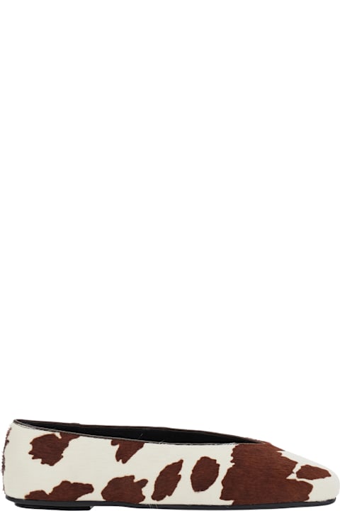 Homeware Jeffrey Campbell Brown Ballet Shoes With Animalier Print In Tech Fabric Woman